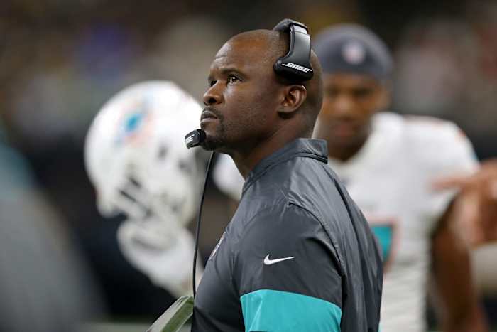 Former Miami Dolphins head coach Brian Flores. Mandatory Credit: Chuck Cook-USA TODAY Sports